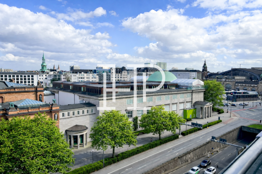 Blick auf Kunsthalle und Hbf